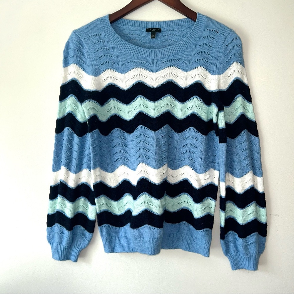 Talbots Blue and White Striped‎ Sweater
